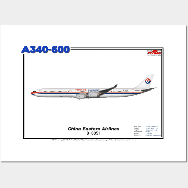 Airbus A340-600 - China Eastern Airlines (Art Print) Wall Art by TheArtofFlying